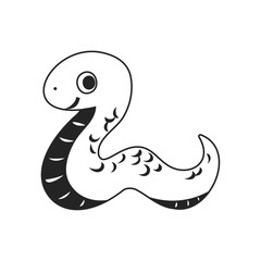 白蛇。シンプルなベクターイラスト。
White snake. Simple vector illustration.