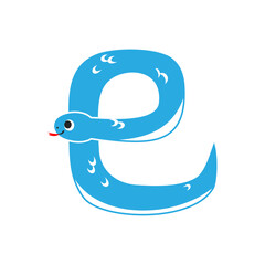 蛇で書かれた「巳」の文字。フラットなベクターイラスト。
Character 