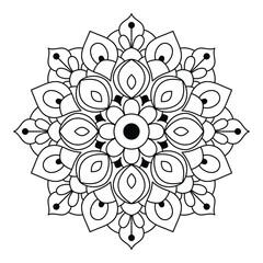 creative and beautiful mandala design for coloring book, henna and tattoo design