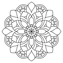 creative and beautiful mandala design for coloring book, henna and tattoo design