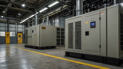 Industrial Diesel Generators in a Factory Setting