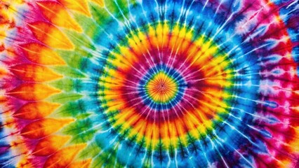 Vibrant Rainbow Spiral Tie-Dye Design for Backgrounds and Textures