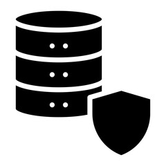 database storage protection shield glyph icon