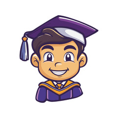 students in graduation mascot vector