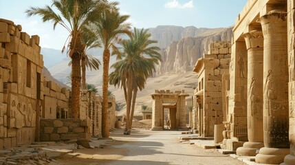 Obraz premium photograph of Beautiful Egyptian architecture