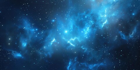 Naklejka premium Celestial Sparkle. Majestic constellation stars on a serene blue background concept