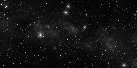 Fototapeta premium Glittering Stars in a Mysterious Black Sky. Magical night sky concept