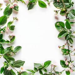 Fototapeta premium Flower corner on white isolated background