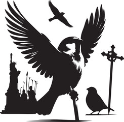 Fototapeta premium Sparrow design silhouette vector art work EPS file, Generator AI