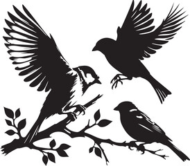 Obraz premium Sparrow design silhouette vector art work EPS file, Generator AI