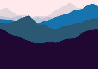 mountains in nature landscape illustration for background