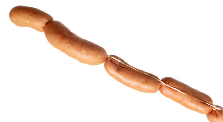 Meat sausages isolated on white background
