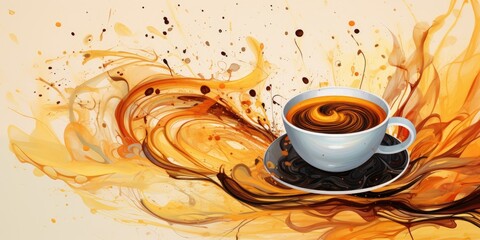 A flow of complex taste and aroma, Cafe background