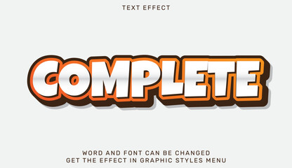 Complete text effect template in 3d design