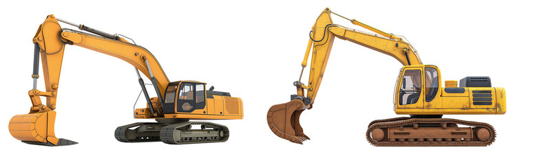excavator isolated on white background