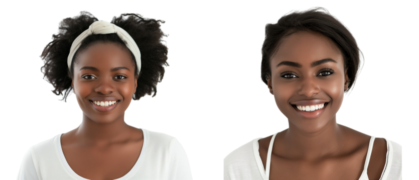 Headshot of Young African-American woman isolated on white