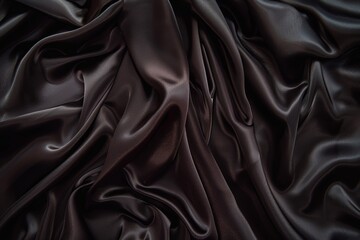 Fototapeta premium Elegant chocolate satin fabric texture for luxurious background