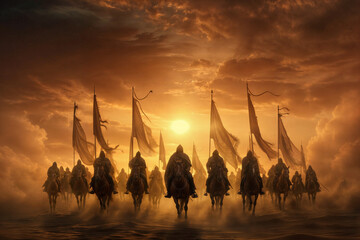 Dramatic Sunset Procession Commemorating the Sacrifice of Imam Hussein and His Followers