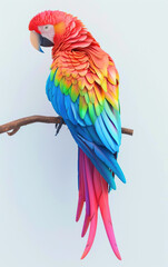 Obraz premium A colorful parrot is perched on a branch