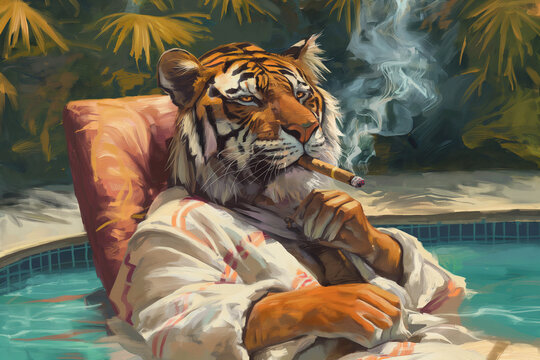 Tiger Smoking Images – Browse 8,697 Stock Photos, Vectors, and Video