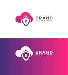 cloud security  Logo Design Template. 