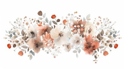 Whimsical Wedding Bouquet with Delicate Flowers for Rustic Nuptials Generative AI