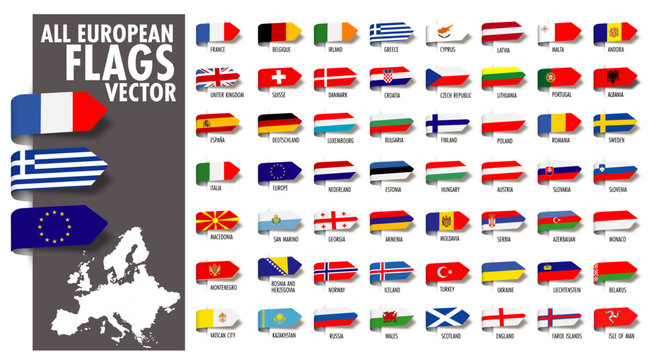 tous les drapeaux europeens
