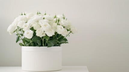 Fototapeta premium Romantic Floral Arrangement in a Minimalist Setting Generative AI