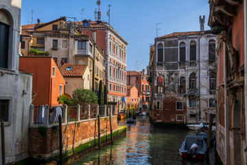 Venice City Canal In San Polo District In Italy