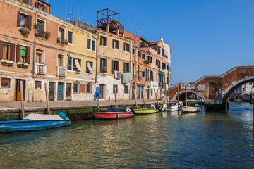 Cannaregio Canal Houses In Venice, Italy