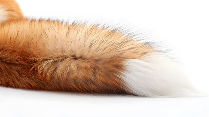 Fox Tail Isolated on White Background. 