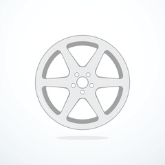 Car wheel icon. Vector illustration