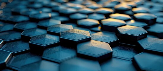 Fototapeta premium Sport background with hexagon texture. Copy space image. Place for adding text or design
