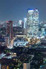 高層ビルから眺める東京都心部のとても美しい夜景A beautiful night view of...