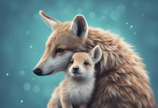 Cute mother loving and taking care of her child with background. - Powered by Adobe