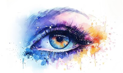 aquarelle eye of the girl