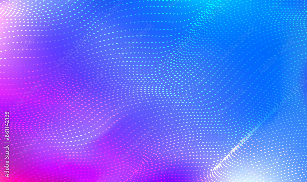 Poster abstract wave moving dots flow particles background. 3d wave point fractal grid science futuristic a