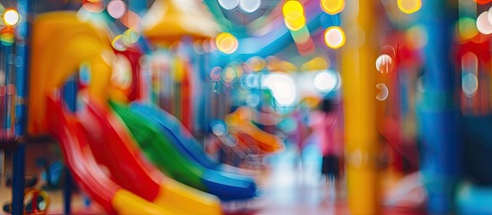 Abstract blur kids indoor playground for learning background . Copy space image. Place for adding text and design