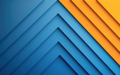 Obraz premium A blue and orange striped background with a blue triangle on the left