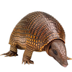 Fototapeta premium A nine-banded armadillo walking on a transparent background