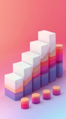 Abstract Wallpaper of Economic Finance in Pastel Colors
