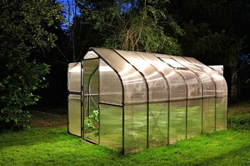 Szklarnia Noc Ogród Światło © Bluku