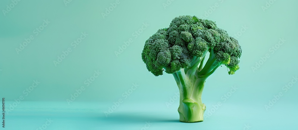 Wall mural Broccoli Isolated on pastel background  Food  Isolated. Copy space image. Place for adding text and design