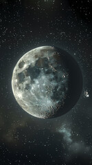 Obraz premium Close up of the moon in space surrounded by stars