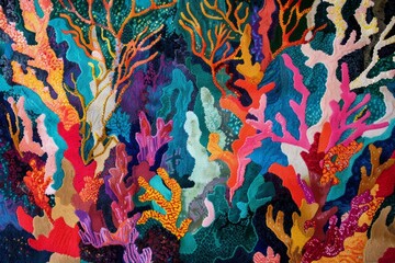 image of abstract multi coloured coral pattern