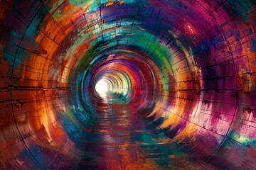 Obraz premium image of abstract multicolored tunnel.