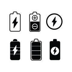 Battery icon vector illustration. battery charging sign and symbol. battery charge level.