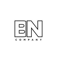 Letter B and N, BN logo design template. Minimal monogram initial based logotype.