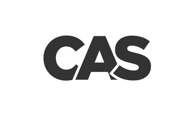 CAS logo design template with strong and modern bold text. Initial based vector logotype featuring simple and minimal typography. Trendy company identity.