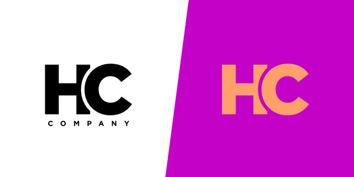 Letter H and C, HC logo design template. Minimal monogram initial based logotype.